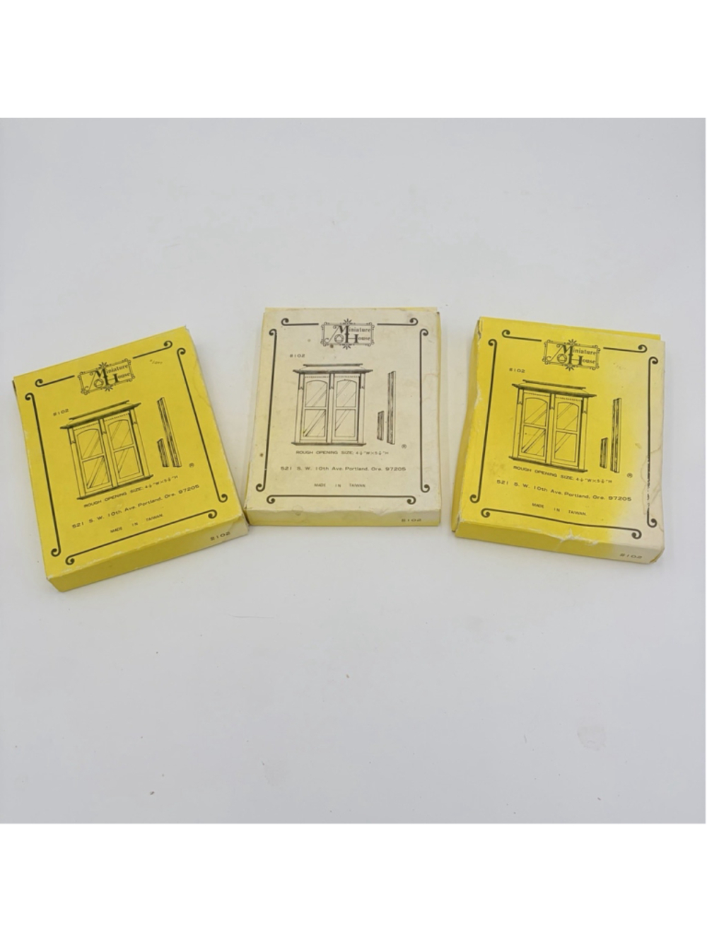 Lot of 3 Miniature House #102 Dollhouse Window Kits 1:12 NOS